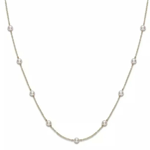 Akoya Cultured Pearl Station Necklace - 1